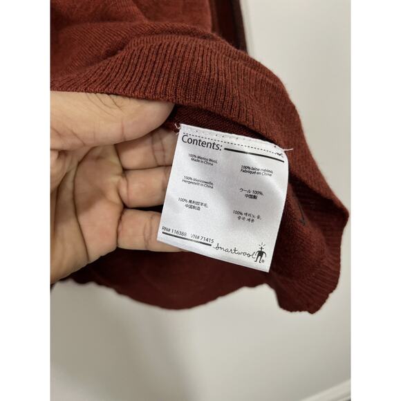Smartwool Merino Wool Outdoors Cabin Luxe Base Layer Preppy 1/4 Zip Sweater XL - Picture 8 of 15